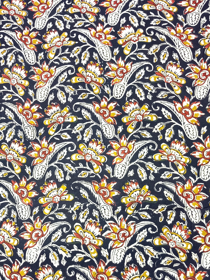Bagru Kalamkari Floral Red And Orange Print