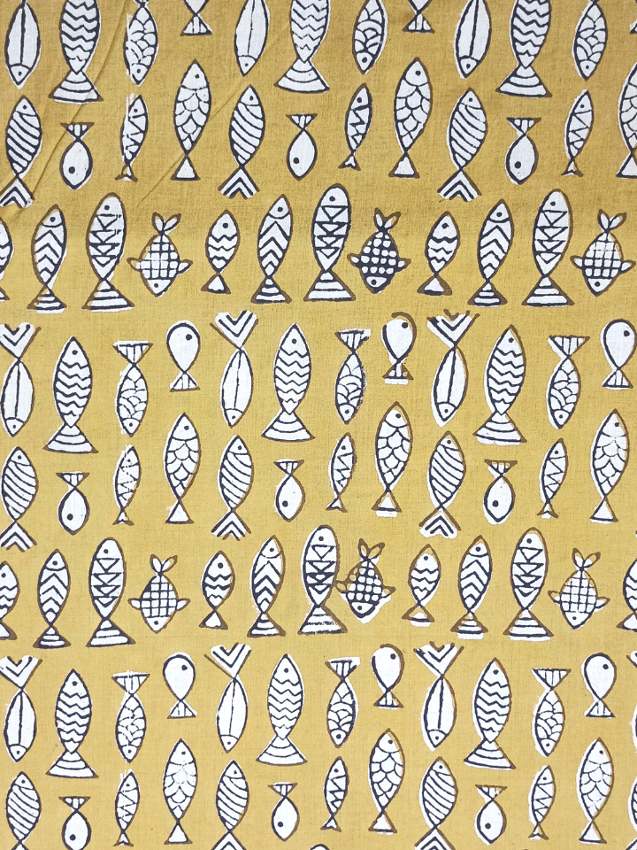Bagru Small Fish Yellow Print