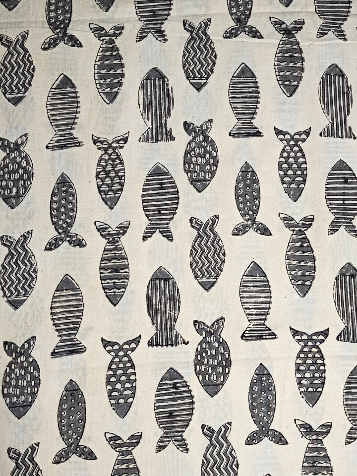 Bagru Big Fish Off White Print
