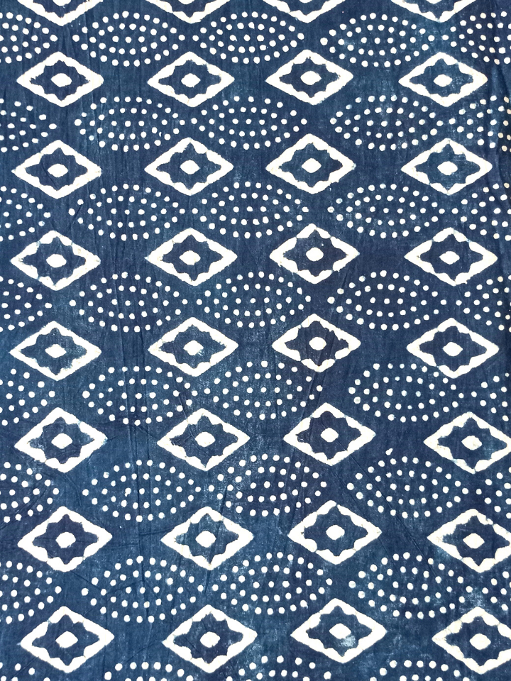 Dabu Indigo Geometric Sakapara Print