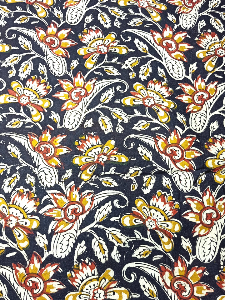 Bagru Kalamkari Floral Red And Orange Print