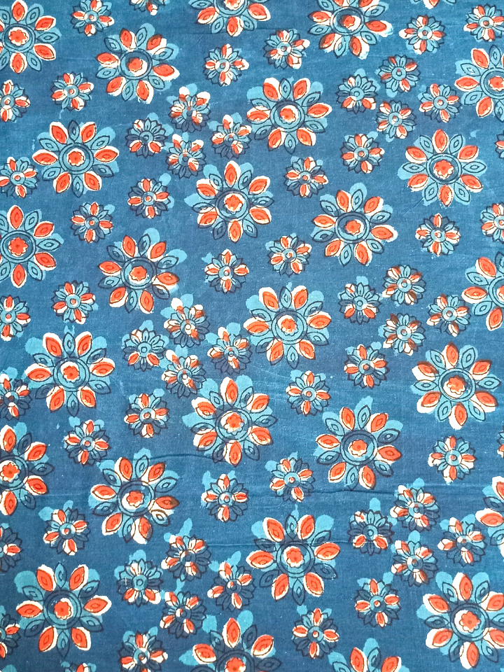 Jawtha Indigo Chakara Floral Jaal Print