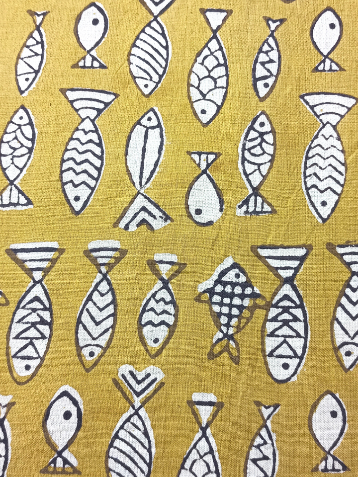 Bagru Small Fish Yellow Print