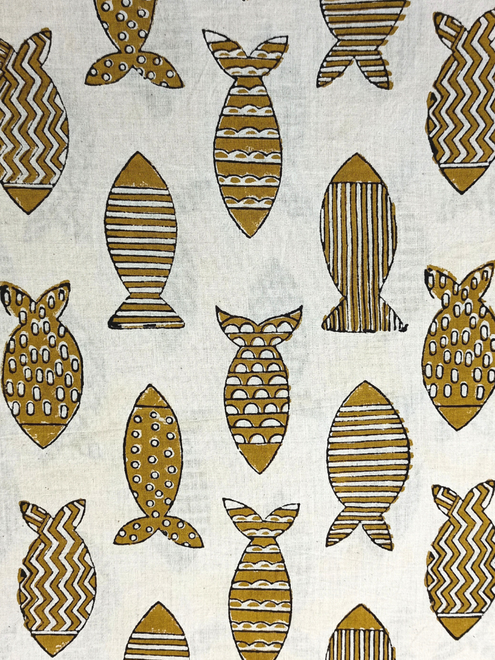 Bagru Big Fish Off Yellow Print