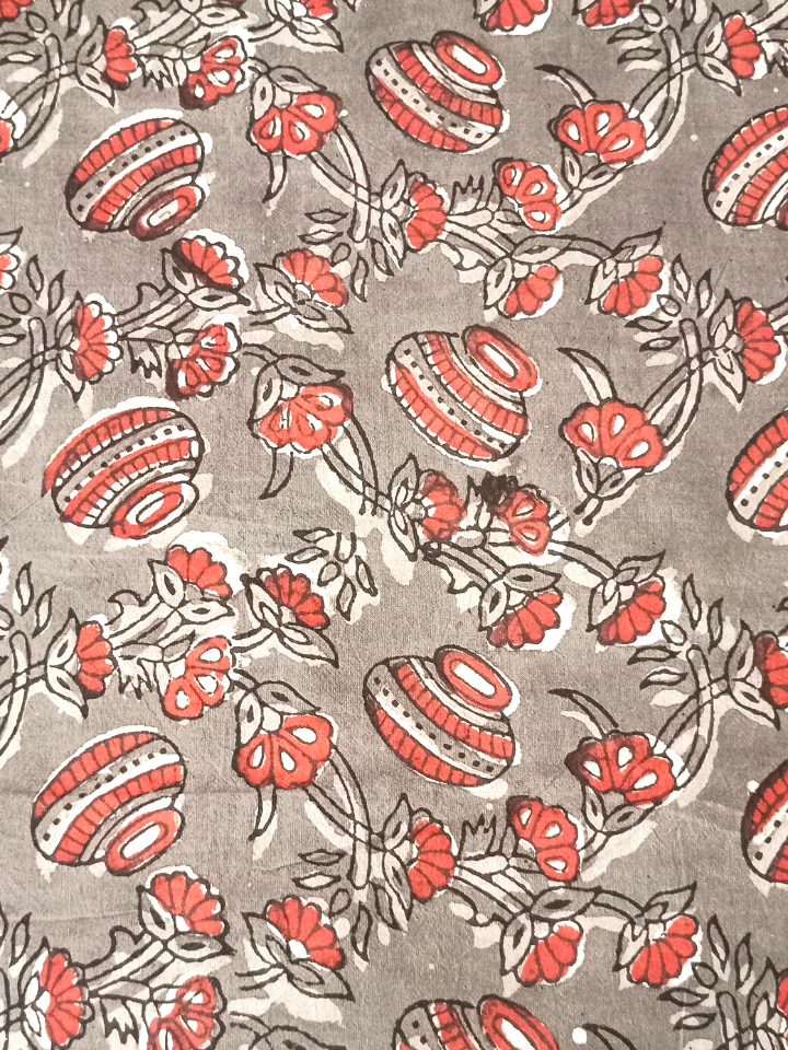 Jawtha Red Mattki Jaal With Off Brown Base Print