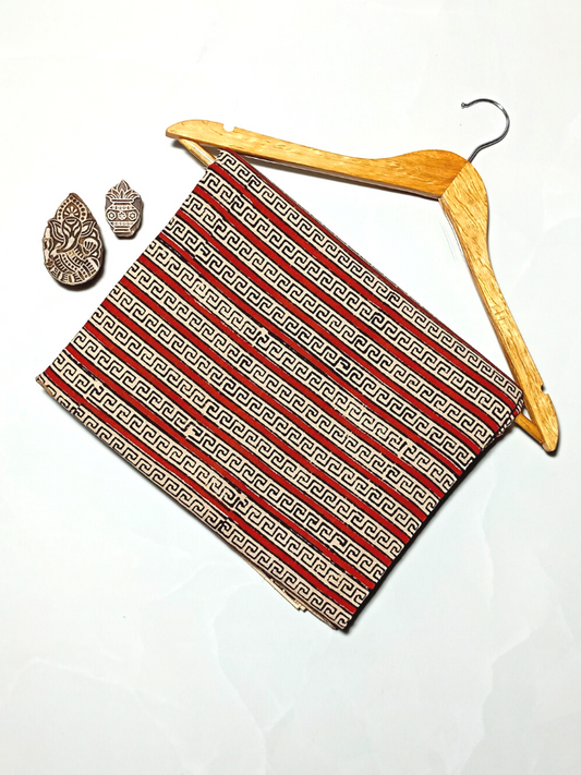 Bagru Kalamkari Floral Jaal Flower Base Cream Flower Yellow Colour Hand Block Print