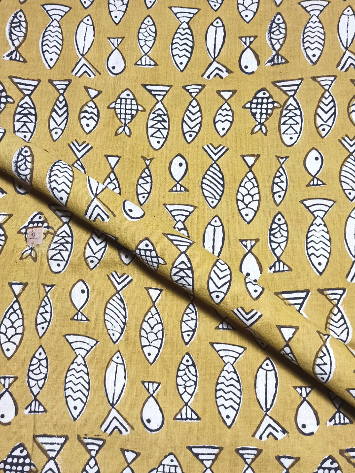 Bagru Small Fish Yellow Print