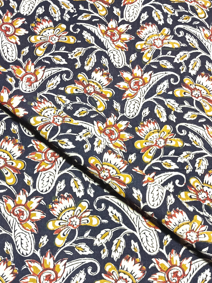 Bagru Kalamkari Floral Red And Orange Print