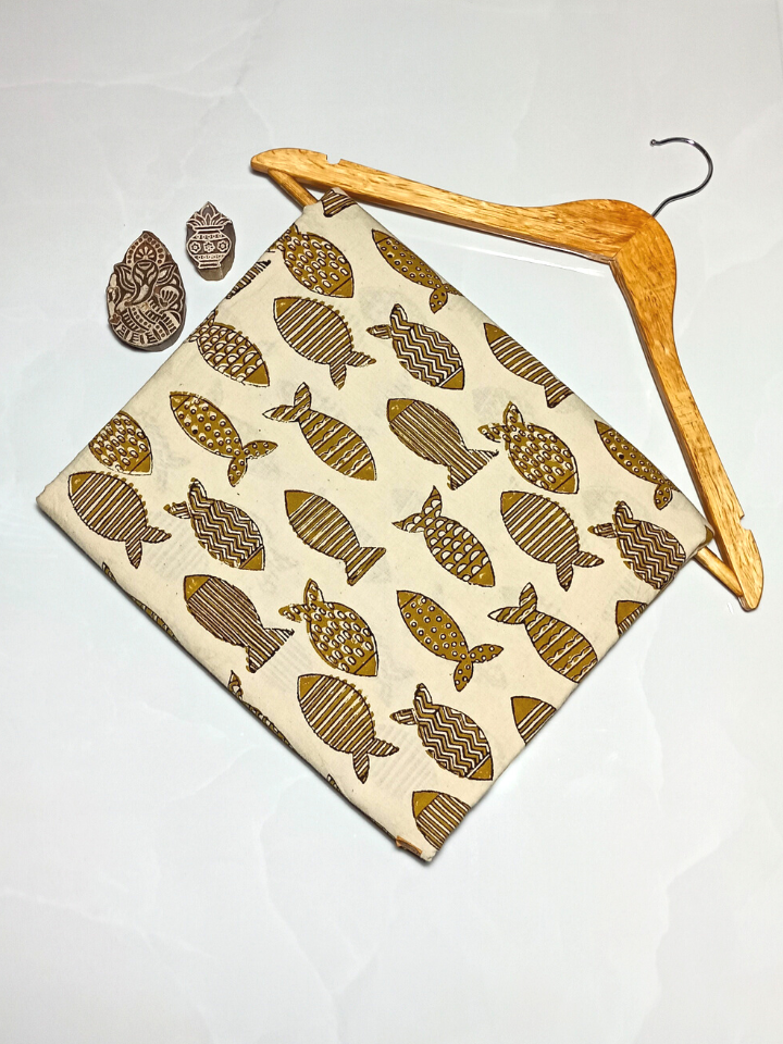 Bagru Big Fish Off Yellow Print