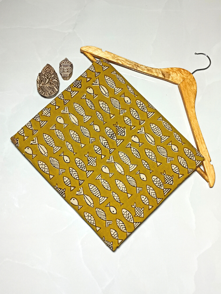 Bagru Small Fish Yellow Print