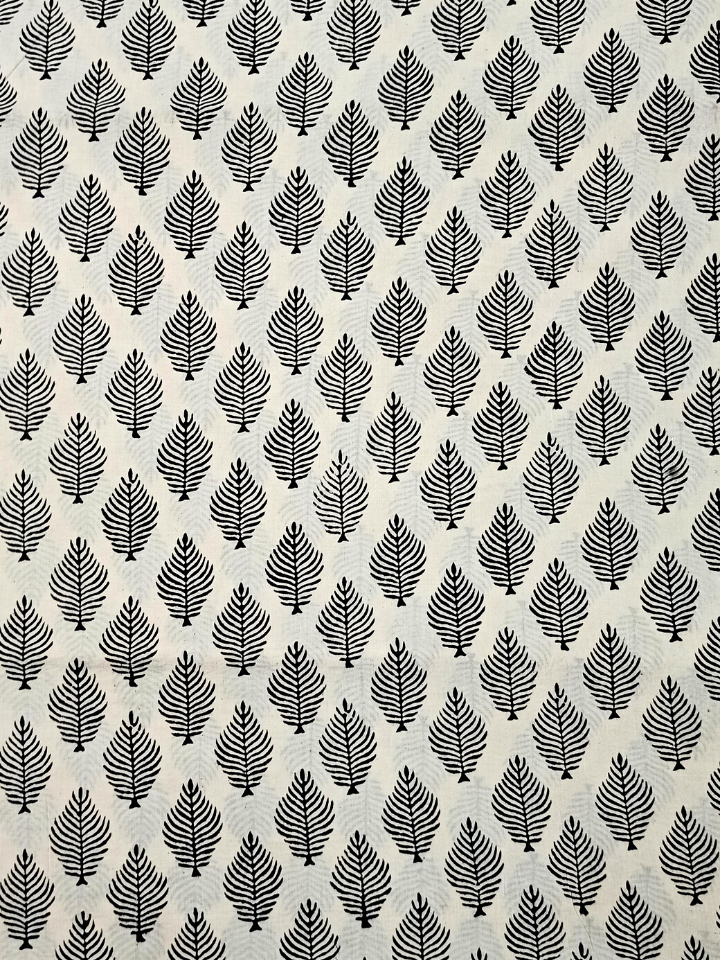 Bagru Geometric Leave With Cover Flower Base Red Off Grey Leave And Flower Colour Hand Block Print Fabric
