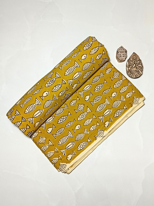 Bagru Small Fish Yellow Print