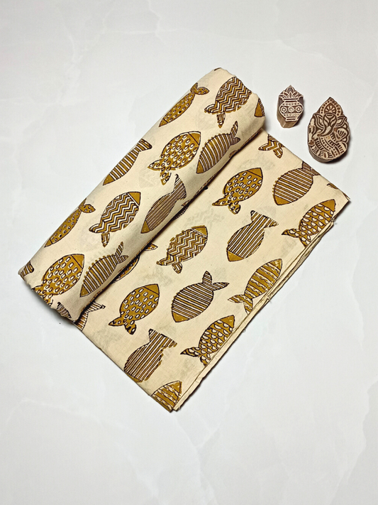 Bagru Big Fish Off Yellow Print