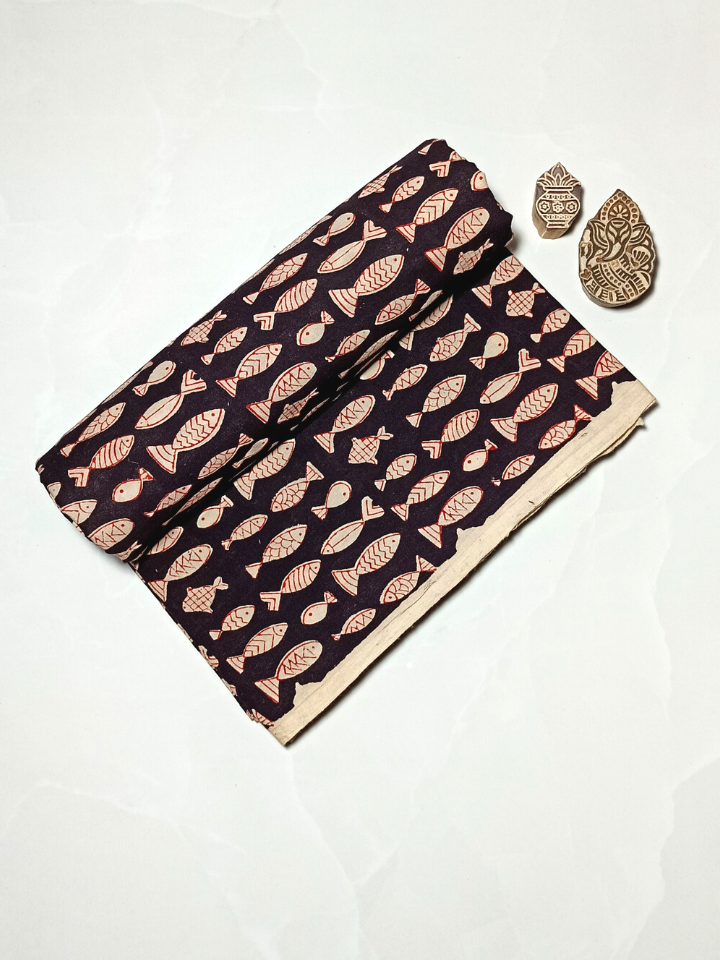 Bagru Small Fish Dark Black Print