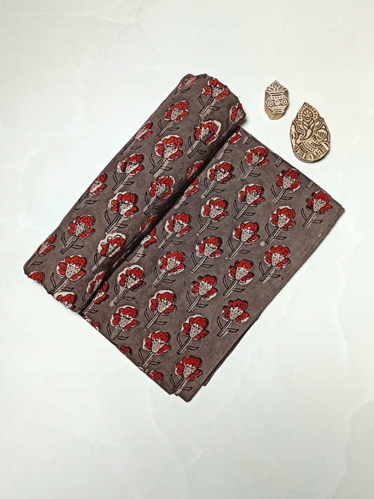 Jawtha Red Floral Small Butti Print