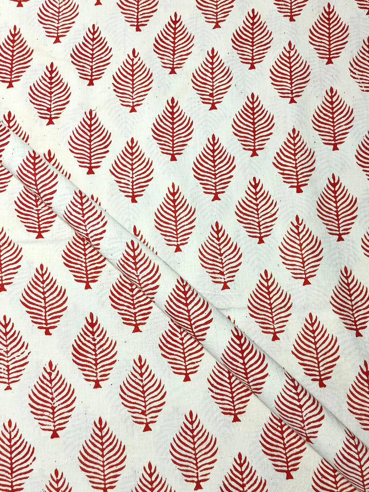 Bagru Indra 1 Kaam Base Cream With Grey Indra Flower Colour Hand Block Print Fabric