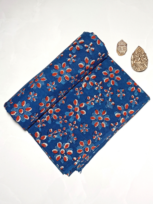 Jawtha Indigo Chakara Floral Jaal Print