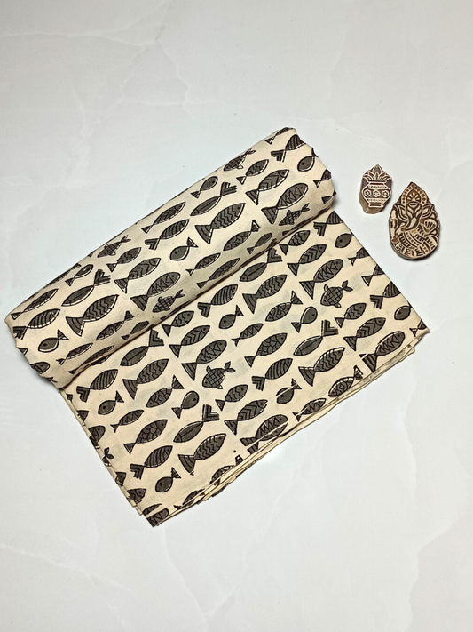 Bagru Small Fish Off White Print