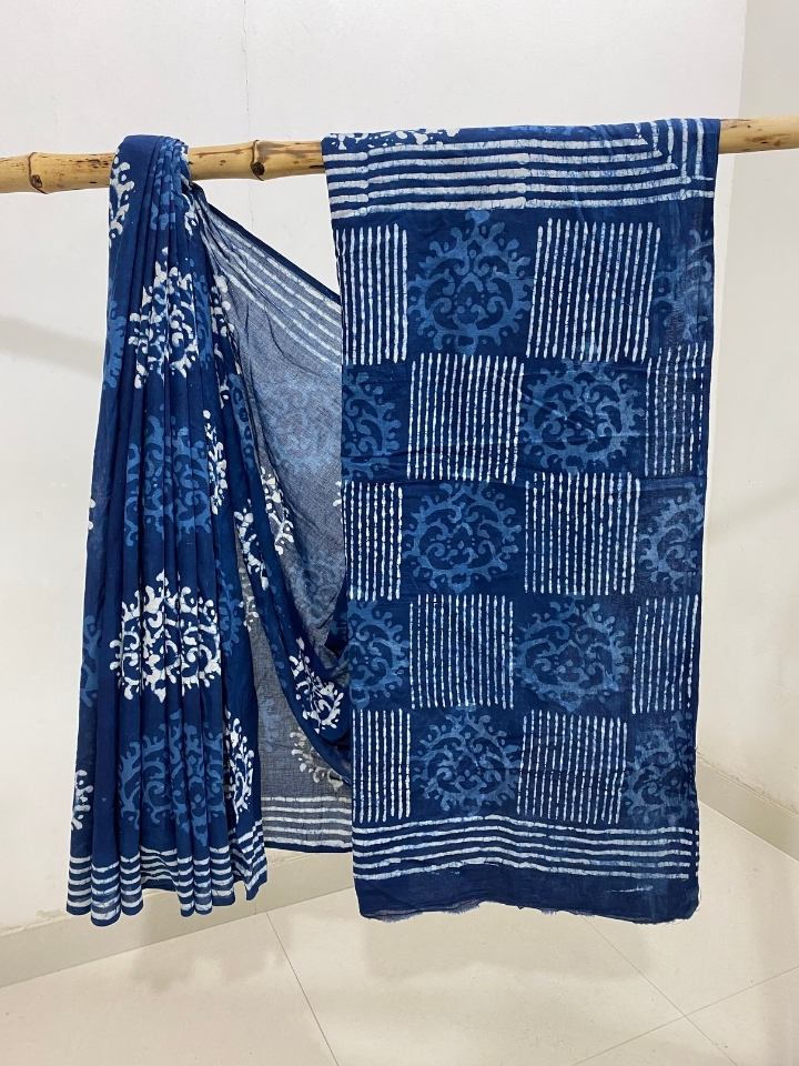 Natrajan Motif 2 Kaam Mud Dabu With Silli Sinle Kaam Border Hand Bloc Print