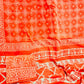Chokdhi Small Jaal Orange With off White Jaal Hand Block Print Saree