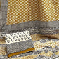 Bagru Small Old Butti Base Off Yellow With Off White Butti With Machu Black Border Hand Block Print Saree