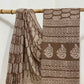 Keri Jaal Straight Butti Brown Mud Dabu Hand Block Print Saree