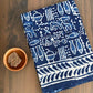 2 Kaam Kalamkari Kids Jaal Mud Dabu Base With Indigo Kids Jaal With 2 Kaam Bander Border Hand Block Print