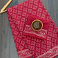 Sitara Mud Dabu Red Base With Off  White Color Hand Block Print Saree