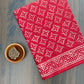Sitara Mud Dabu Red Base With Off  White Color Hand Block Print Saree