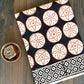 Bagru Polka 2 Kaam Star Base Black With Off Red Star With Tir Star Black Border Hand Block Print Sare