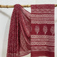 Sitara Mud Dabu Red Base With Off  White Color Hand Block Print Saree