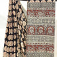 Bagru Polka 2 Kaam Star Base Black With Off Red Star With Tir Star Black Border Hand Block Print Sare