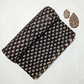 Bagru Hand Rose Small Butti Base Black With Off White Rose Hand Block Print Fabric