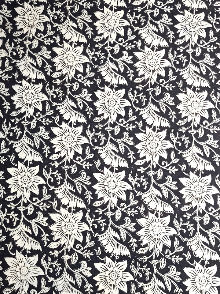 Bagru Kalamkari Off White With Black Base Print