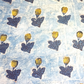 Ajrak  Single Indigo Butta With Yellow Leaves Print