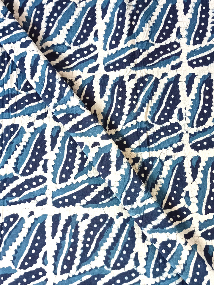 Dabu Indigo Geometric Block Print