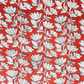 Bagru Kalamkari Red And Grey Flower Jaal Print