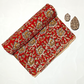 Bagru Small Deepak Print  3 Kaam Butta   Base Black Deepak Off White And Red Colour Hand Block Print Fabric