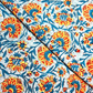 Rapid Sky Blue And Yellow Floral Kalamkari Jaal Print