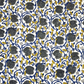 Bagru Kalamkari  Grey Lotus Jaal Flower With Blue Root Print