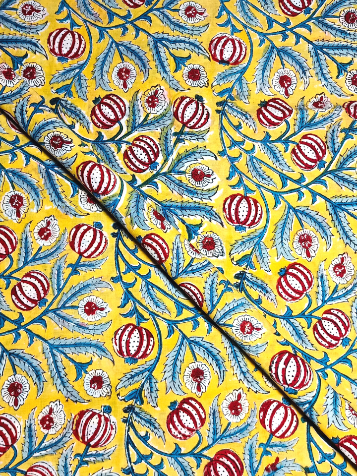 Rapid Red And Yellow Jankara Jaal Motif Print