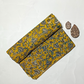 Bagru Floral Kalamkari Jaal 3 Kaam Base Yellow With Flower Grey Leave Off White Blue Colour Block Print Fabric