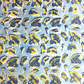 Ajrak Yellow And Indigo Vanaspati Leaves Print