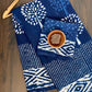 Small Butti Bander Mud Dabu Indigo Base Hand Block Print Cotton Mul Mul Saree