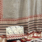 Bagru Print Small Butti Off Cream Base With Black Butti With Sun Dungar Border Red Colour Hand Block Print Saree