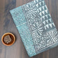Kangura Mud Grey and Firoji Dye Dabu Hand Block Print Saree