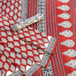 Bagru Flower Butta Off Red Base  Black Flower With Small Keri Black Colour Border Hand Block Print Saree