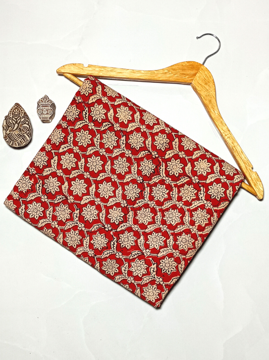 Kalamkari Umbrella Motif Yellow Base With Grey And Off White Colour Hand Block Bagru Print Fabric