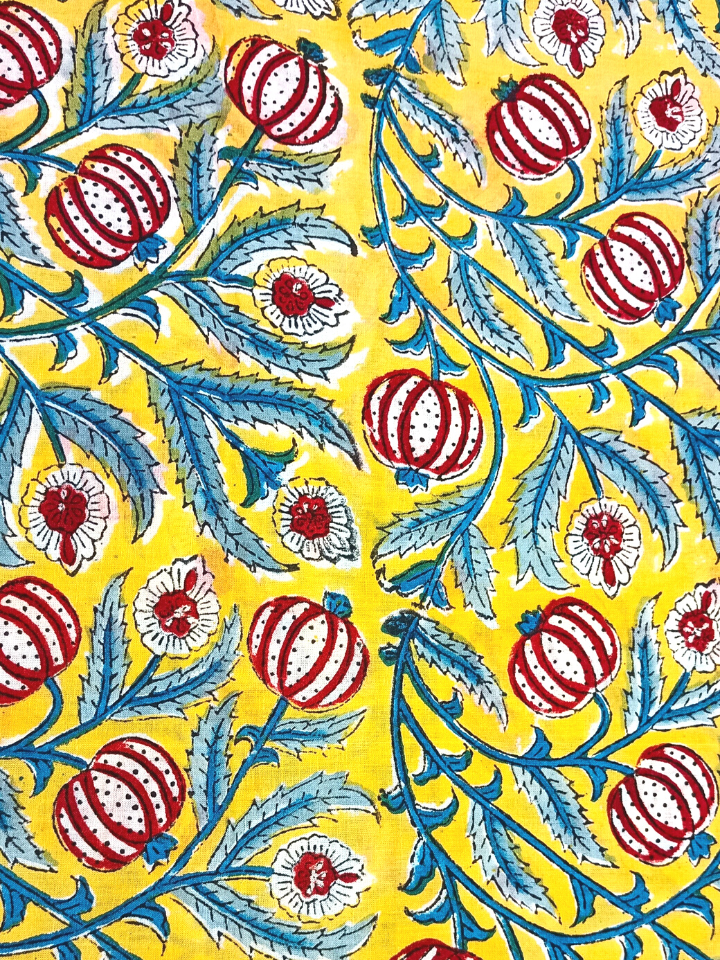 Rapid Red And Yellow Jankara Jaal Motif Print