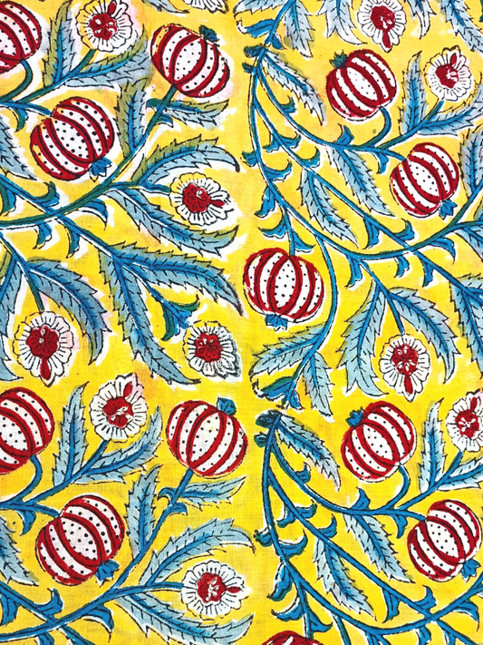 Rapid Red And Yellow Jankara Jaal Motif Print